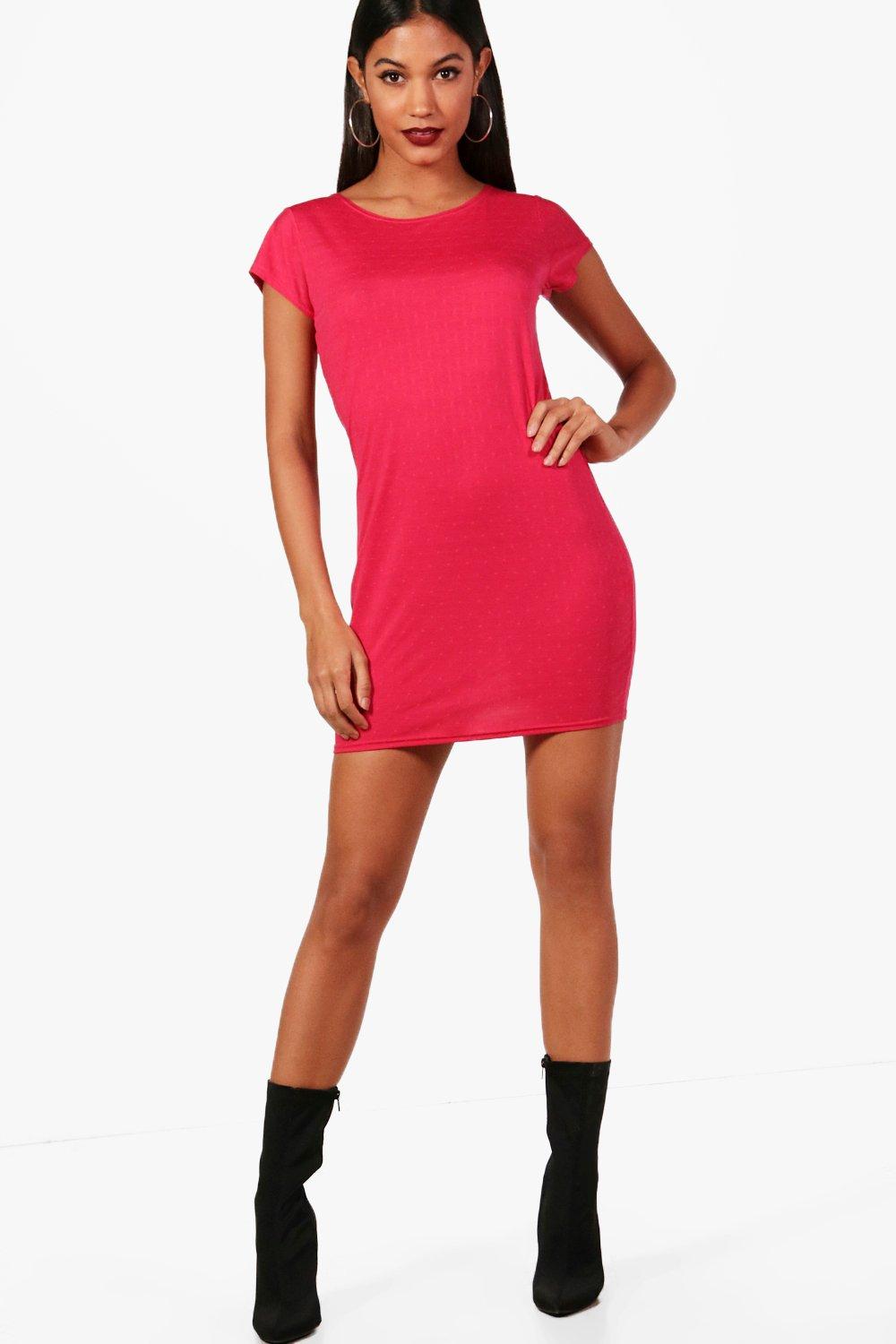 fuchsia t shirt dress