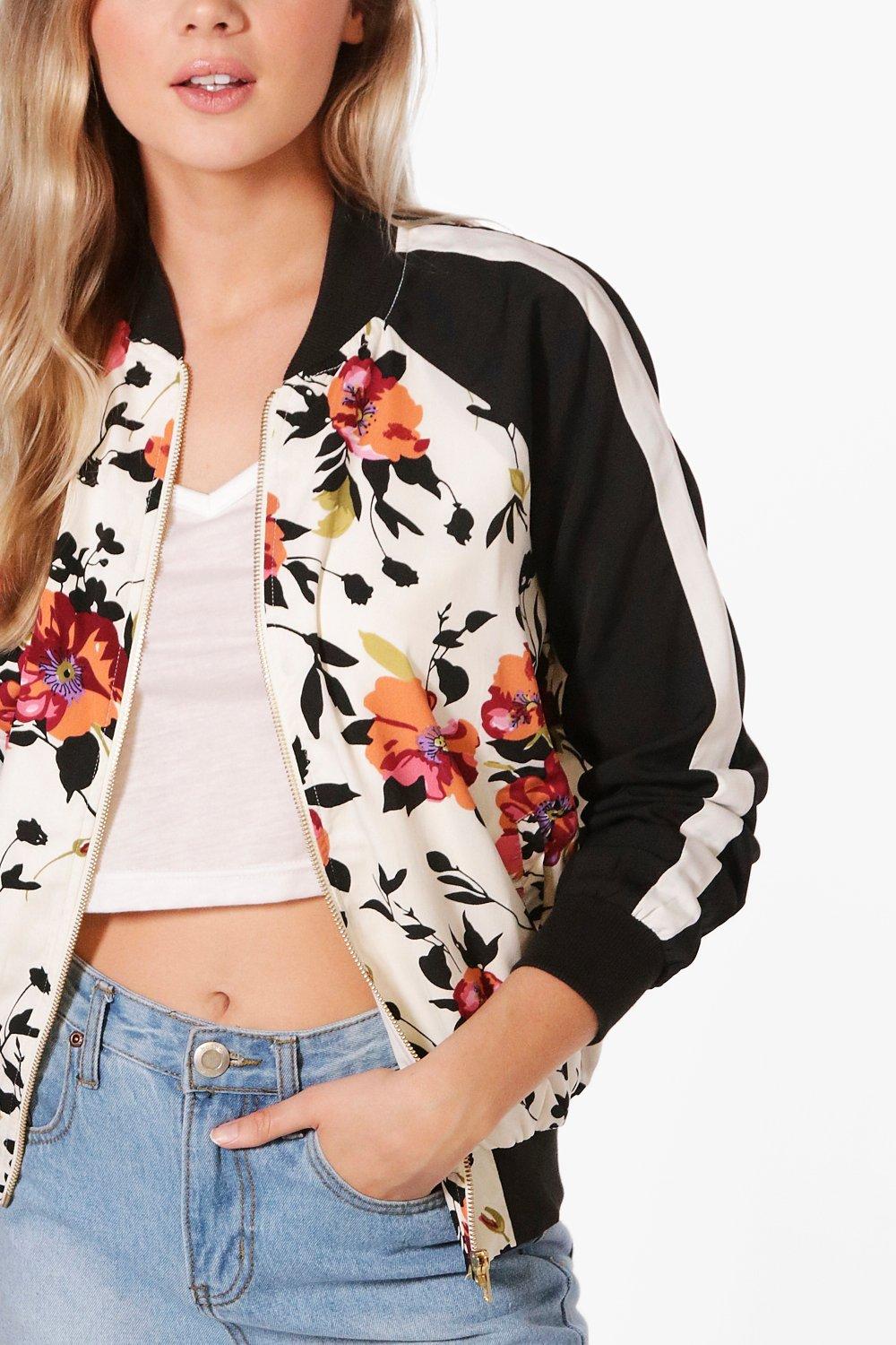 Women's floral clearance bomber jacket uk