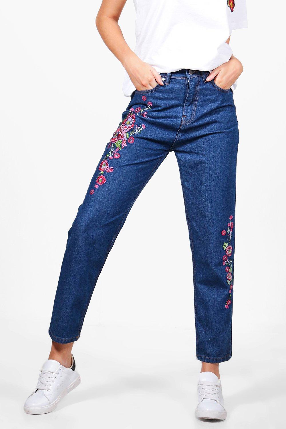 embroidered jeans