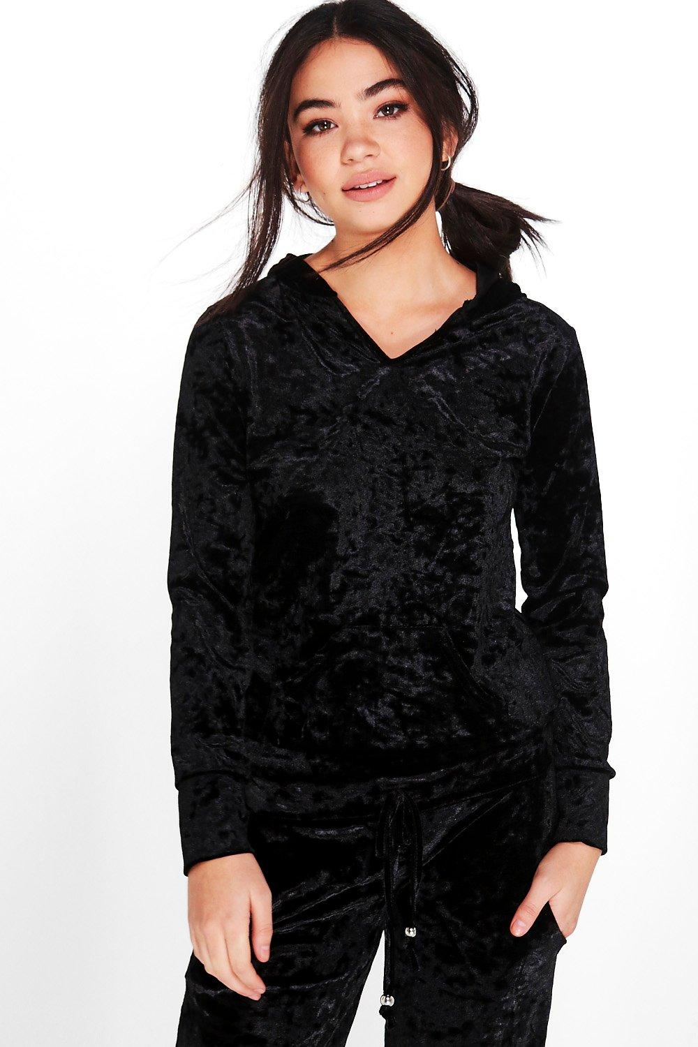 crushed velvet sweatshirt