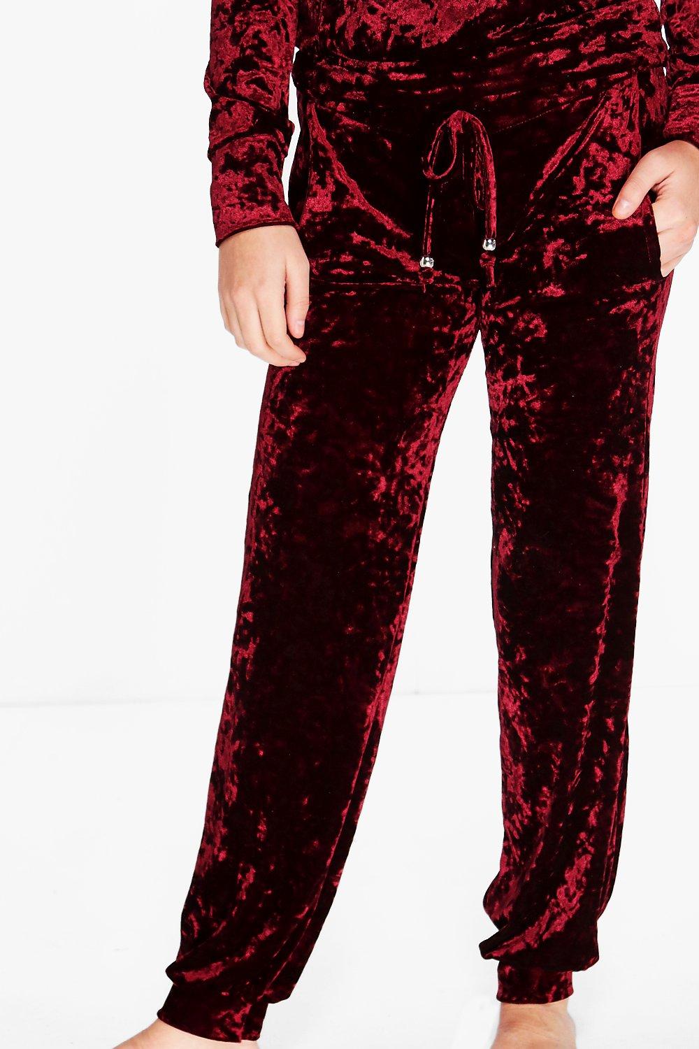 crushed velvet jogger set