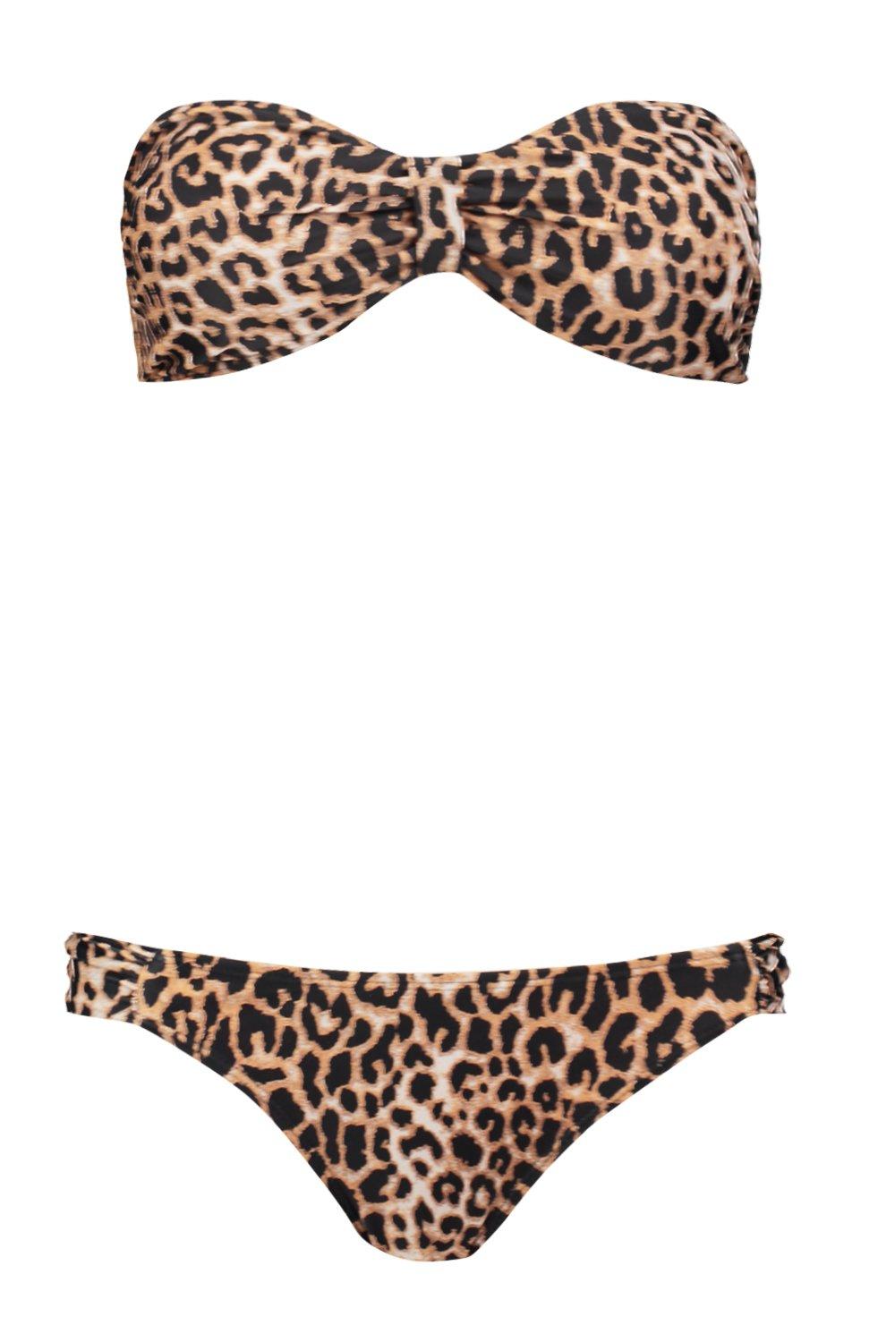 leopard print bikini boohoo