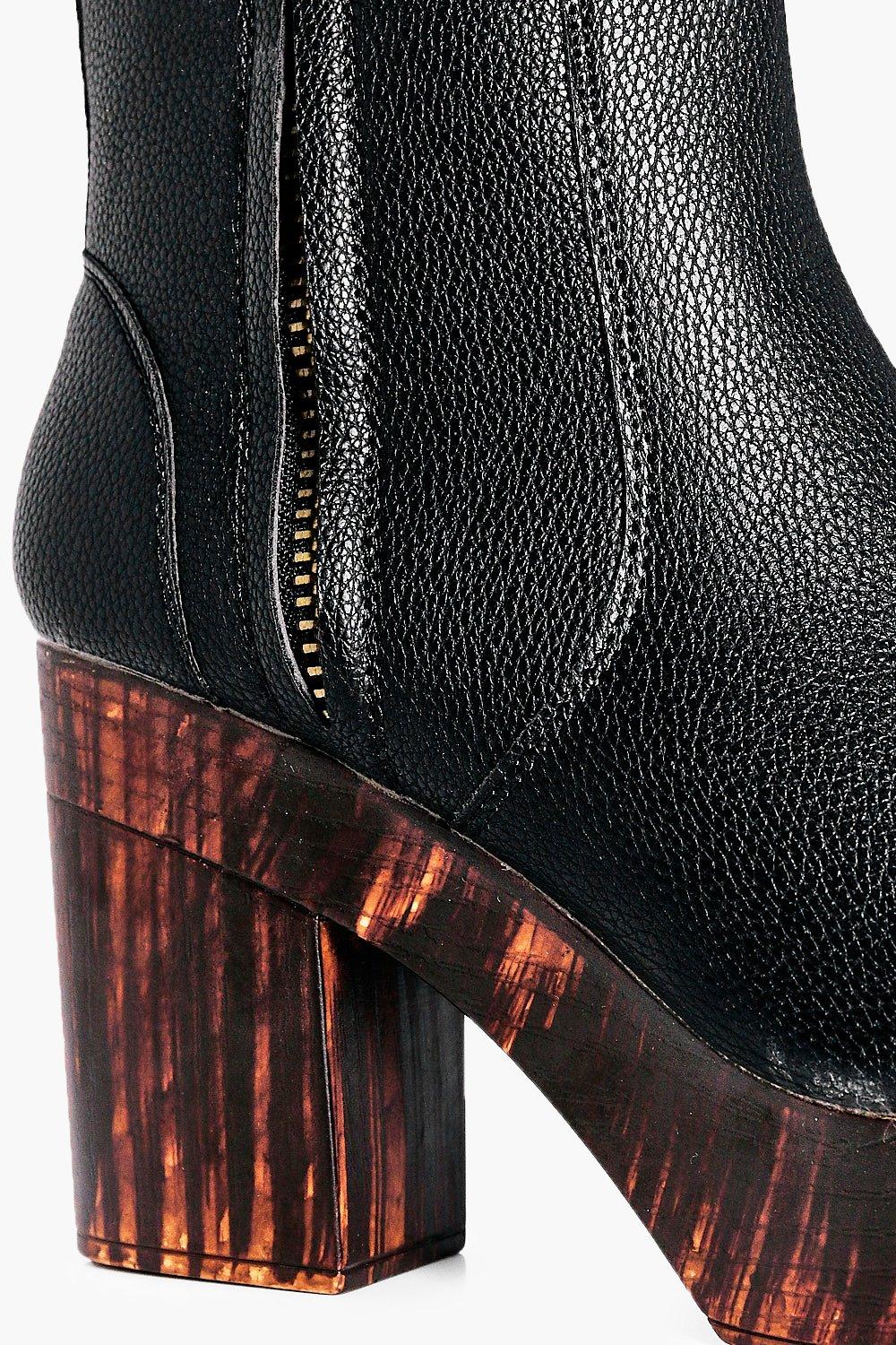 Zapatos con plataforma de madera hot sale