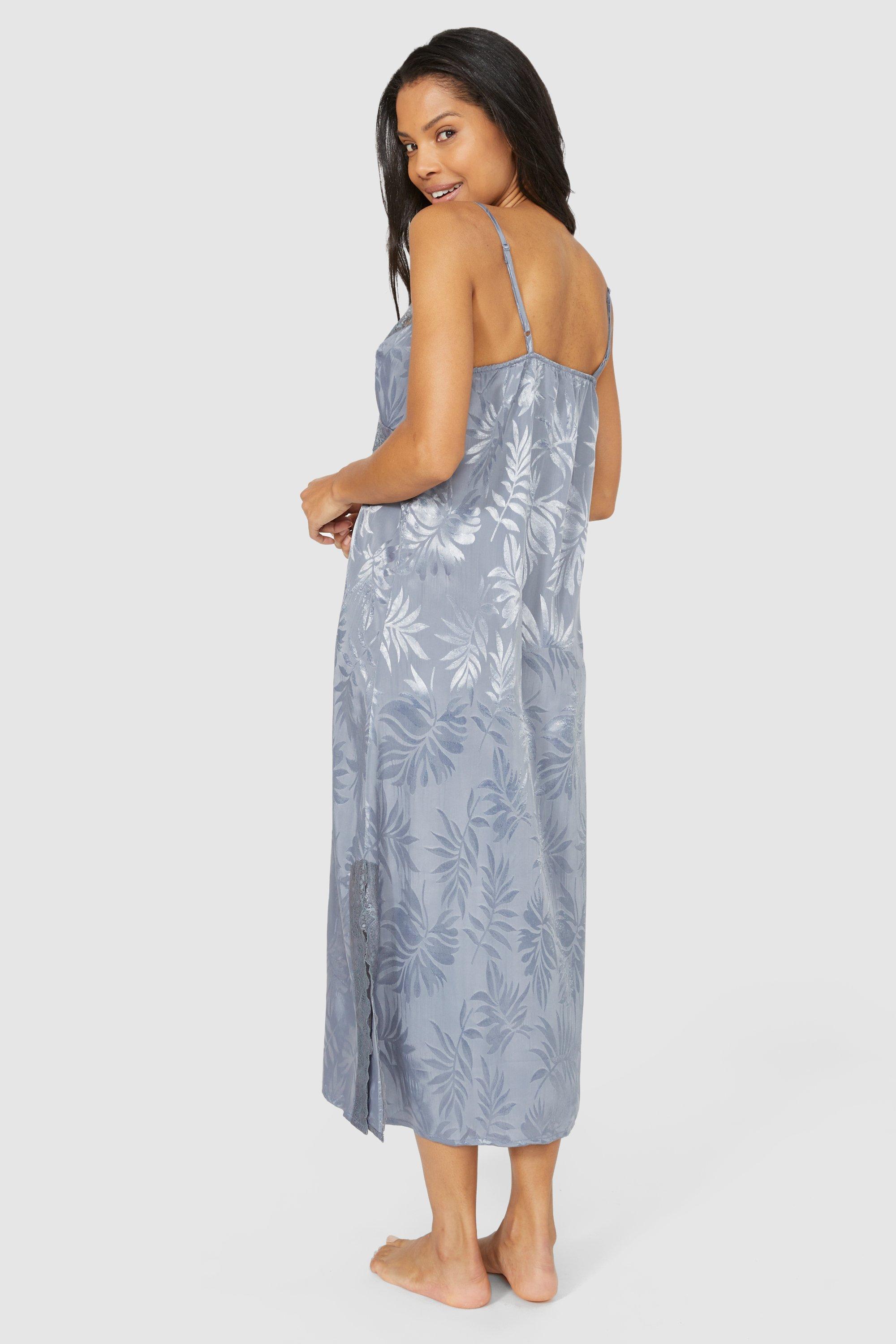 Debenhams Jaquard Satin Long Nightdress | Debenhams