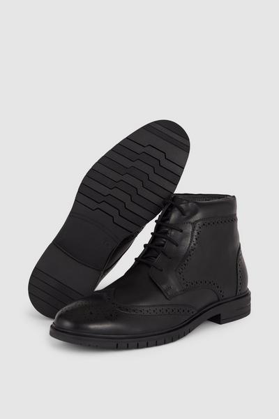 Debenhams black Airsoft Comfort Flex Sole Leather Brogue Boot