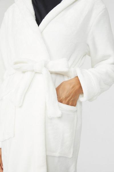 Debenhams Luxury Fleece Hooded Robe With Satin Trim | Debenhams