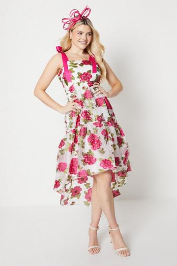 Pink Debut London by Coast Organza Jacquard Trapeze Midaxi Dress