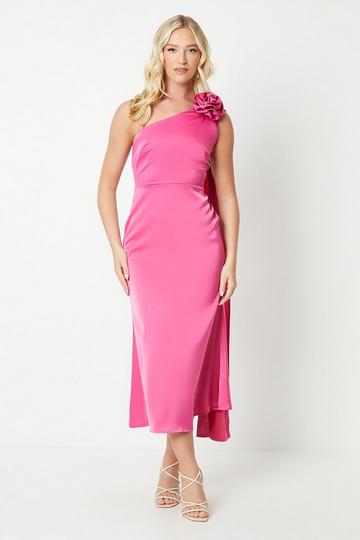 Pink Debut London by Coast Corsage And Cape Detail Midi Dress