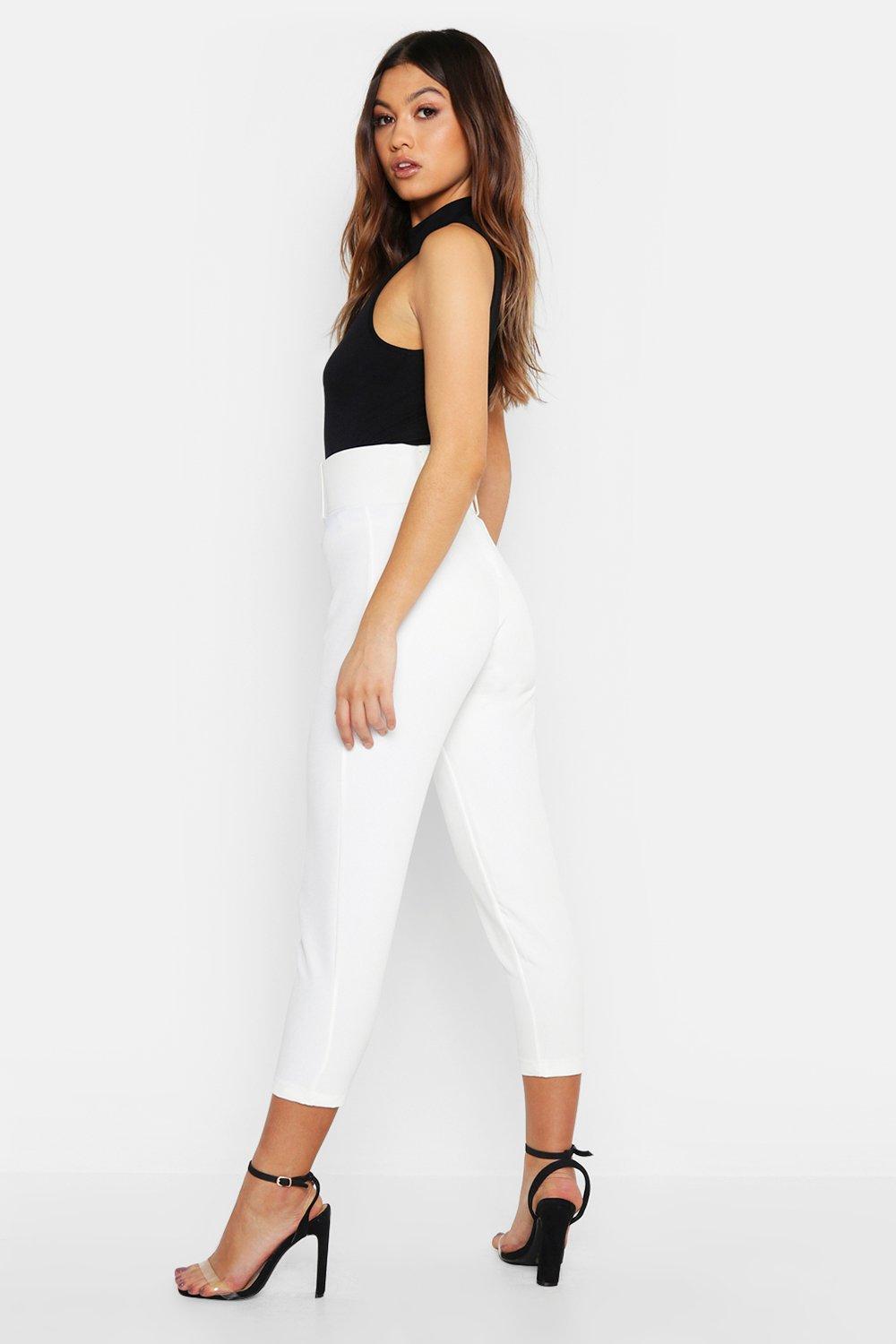 Super High Waisted Belted Peg Trouser