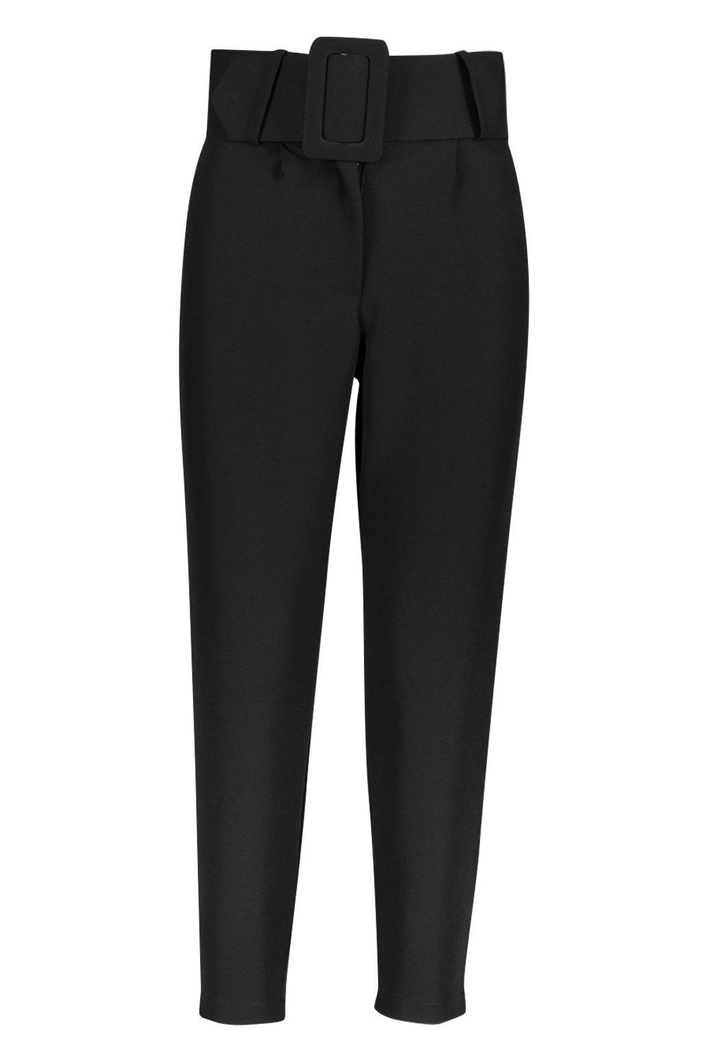 Boohoo Super High Waisted Belted Peg Pants Womens Clothing Trousers Slacks and Chinos Skinny trousers 