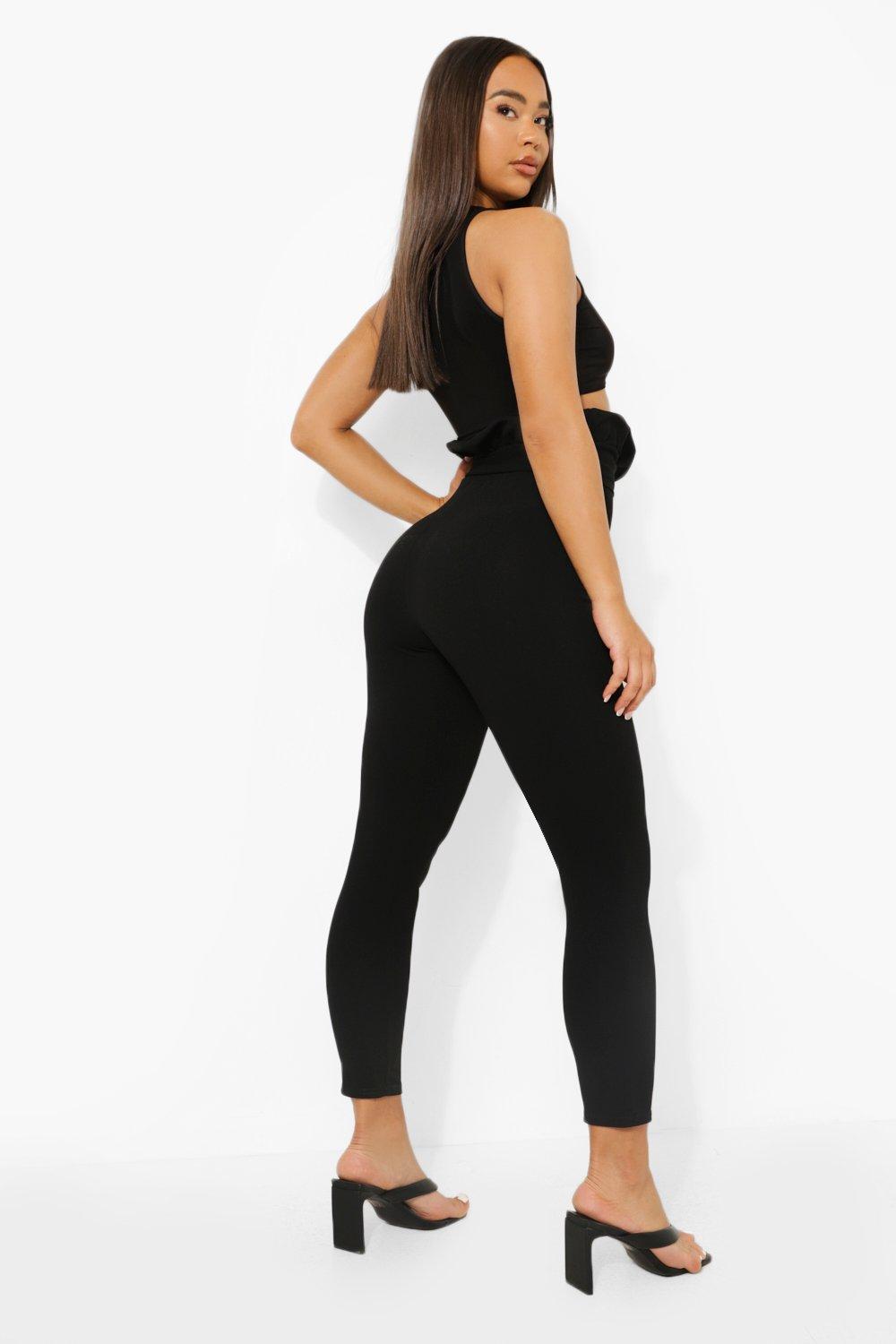 Paperbag Tie Waist Skinny Trousers boohoo