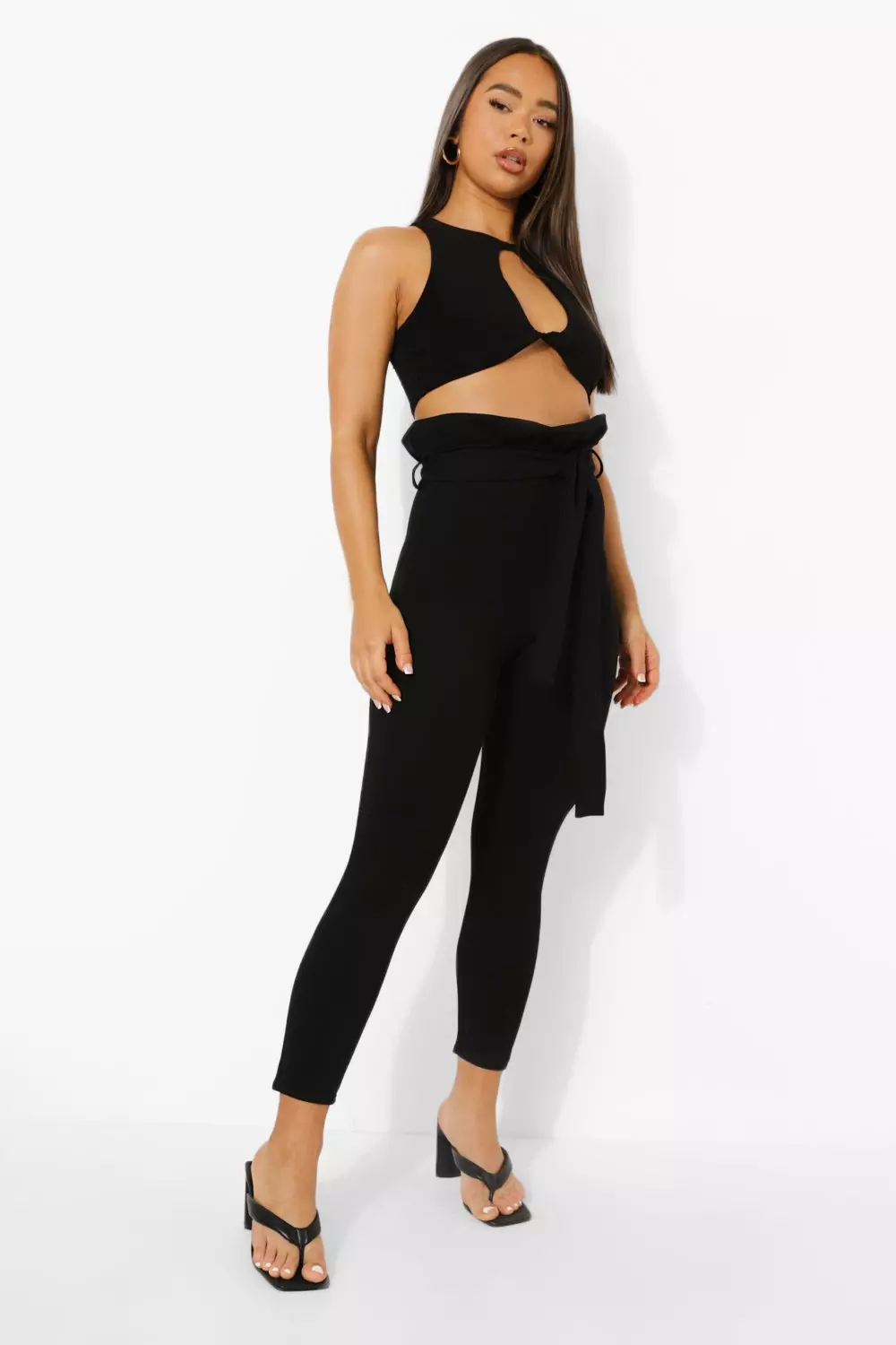 Paperbag waist hot sale skinny trousers