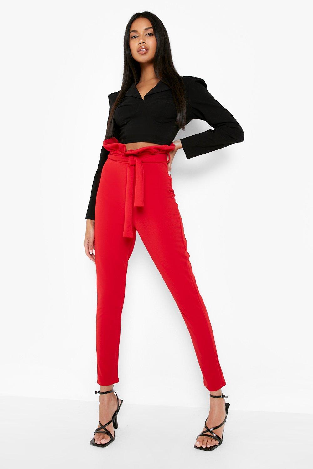 Paperbag waist skinny hot sale pants