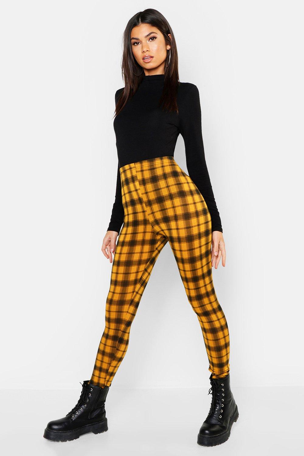 Boohoo tartan outlet leggings