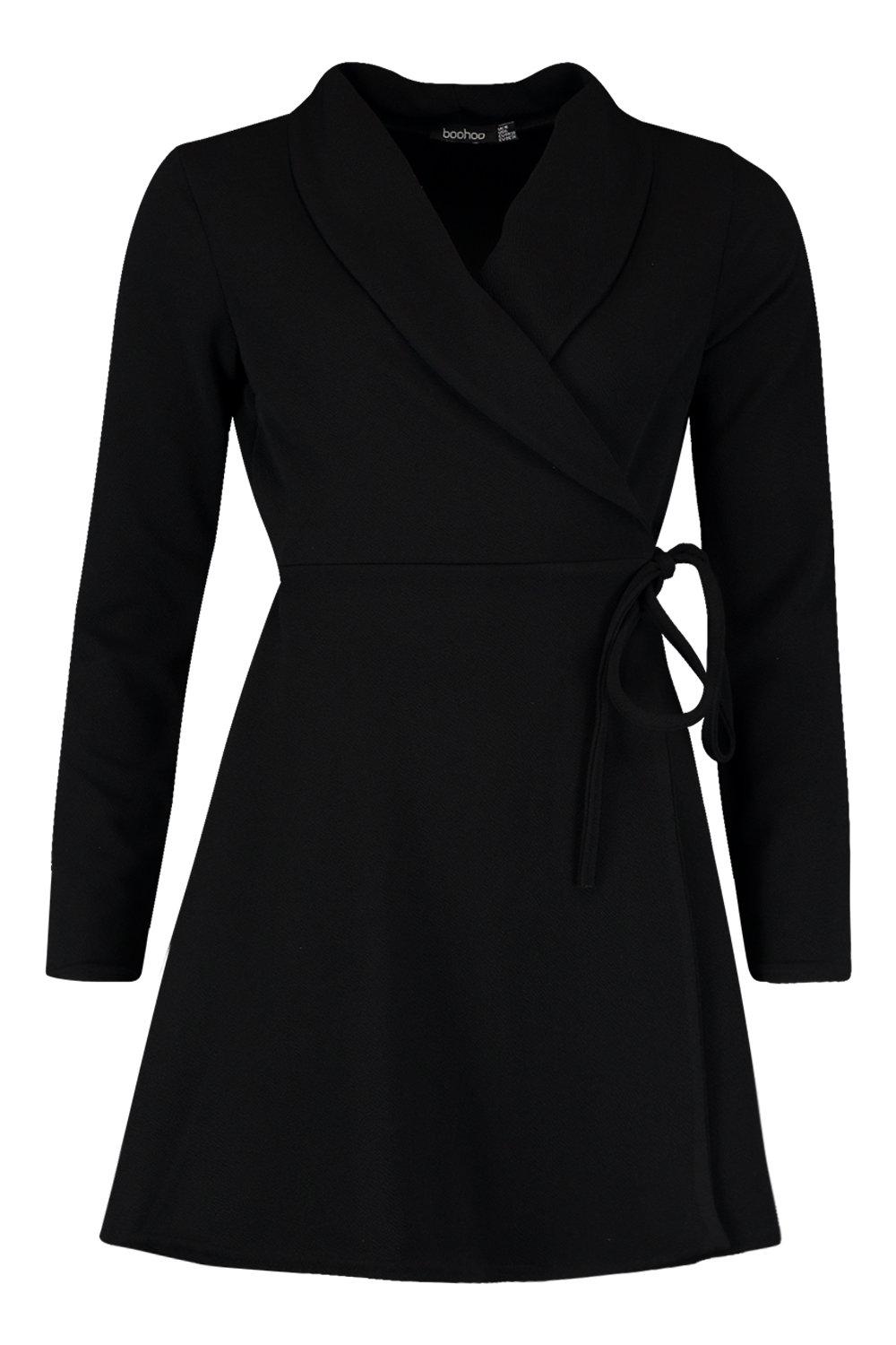 boohoo tie side blazer dress