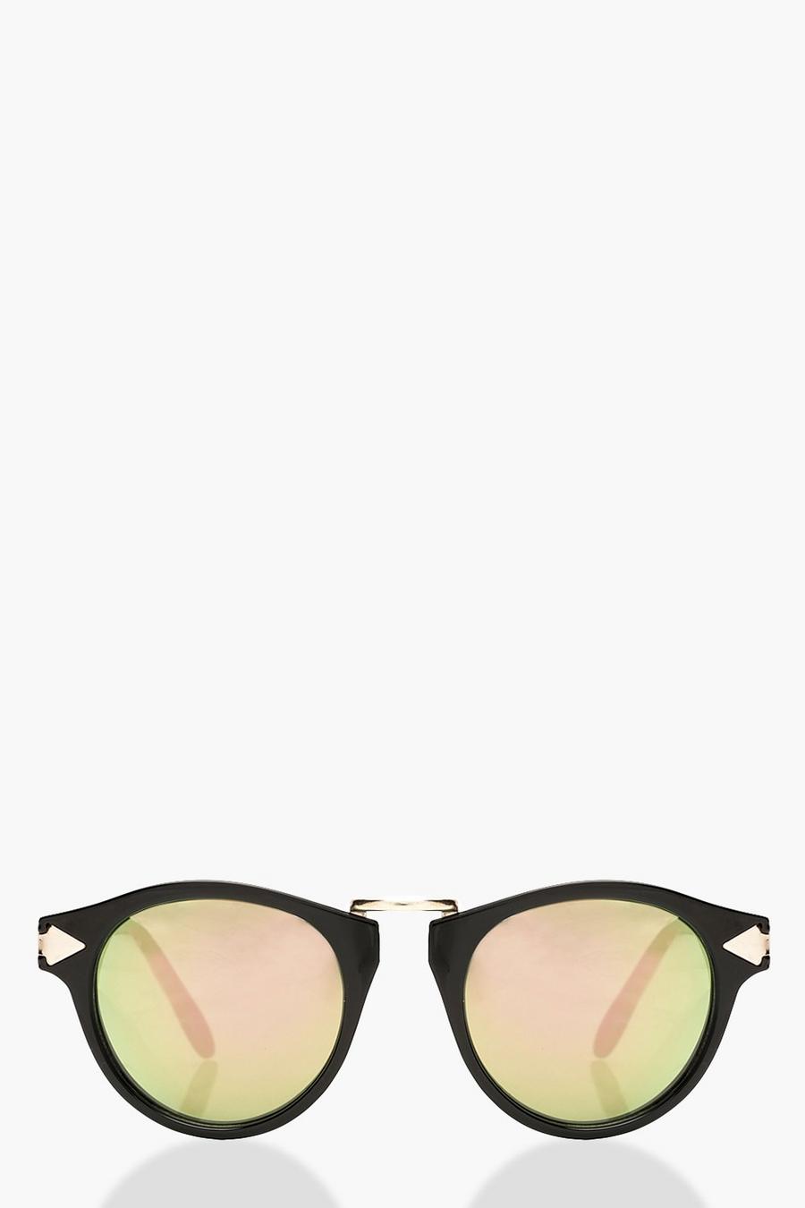 Black Runda solglasögon med spegelglas image number 1