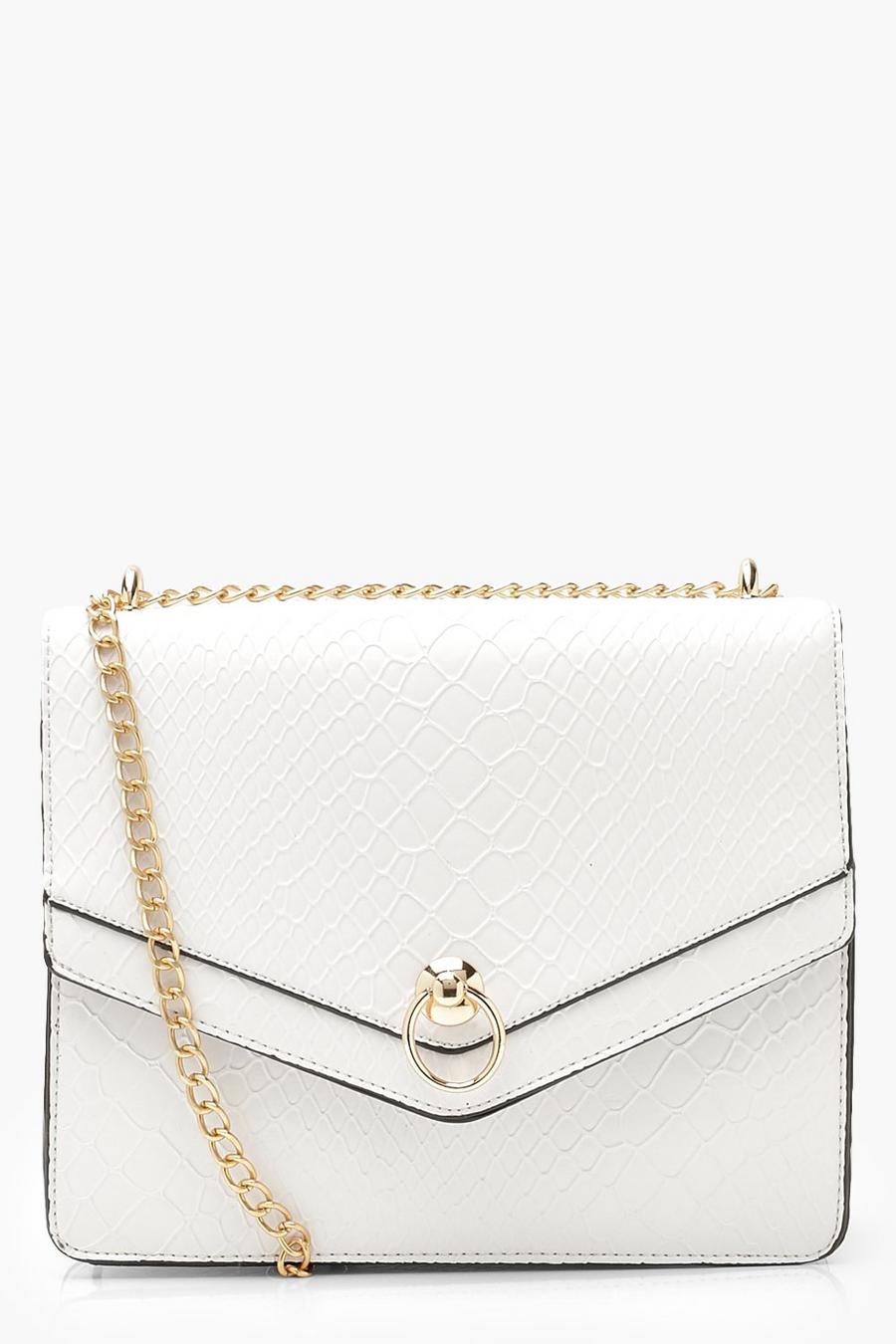 Structured Faux Snake Cross Body Bag image number 1