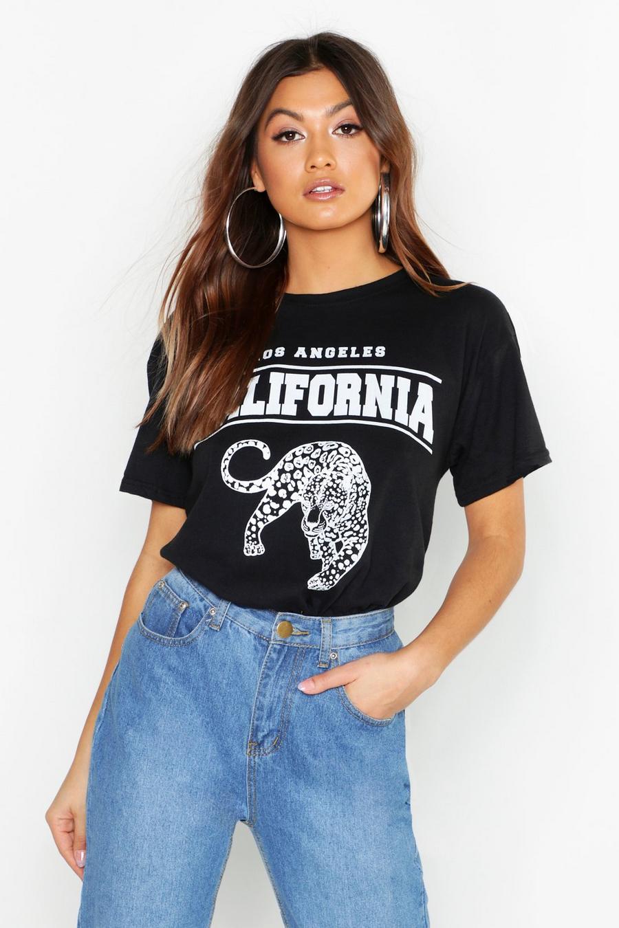 T-shirt à slogan California léopard image number 1