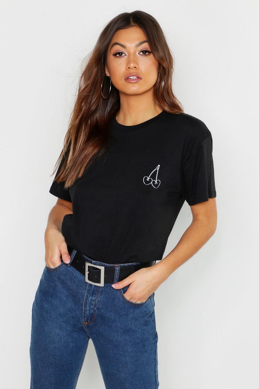 Camiseta con bolsillo con estampado de cereza image number 1