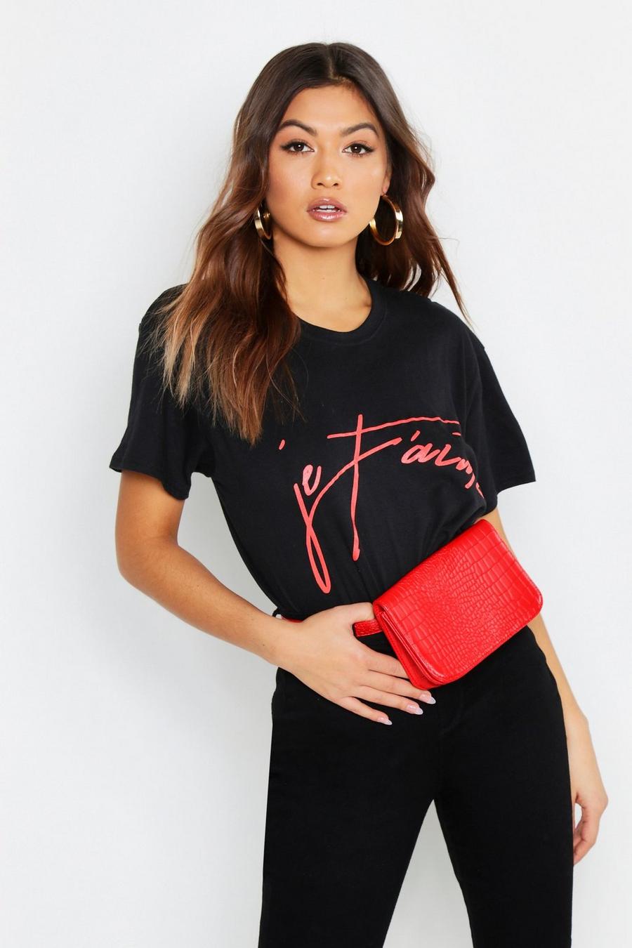 Black Je T'Aime Graphic T-Shirt image number 1