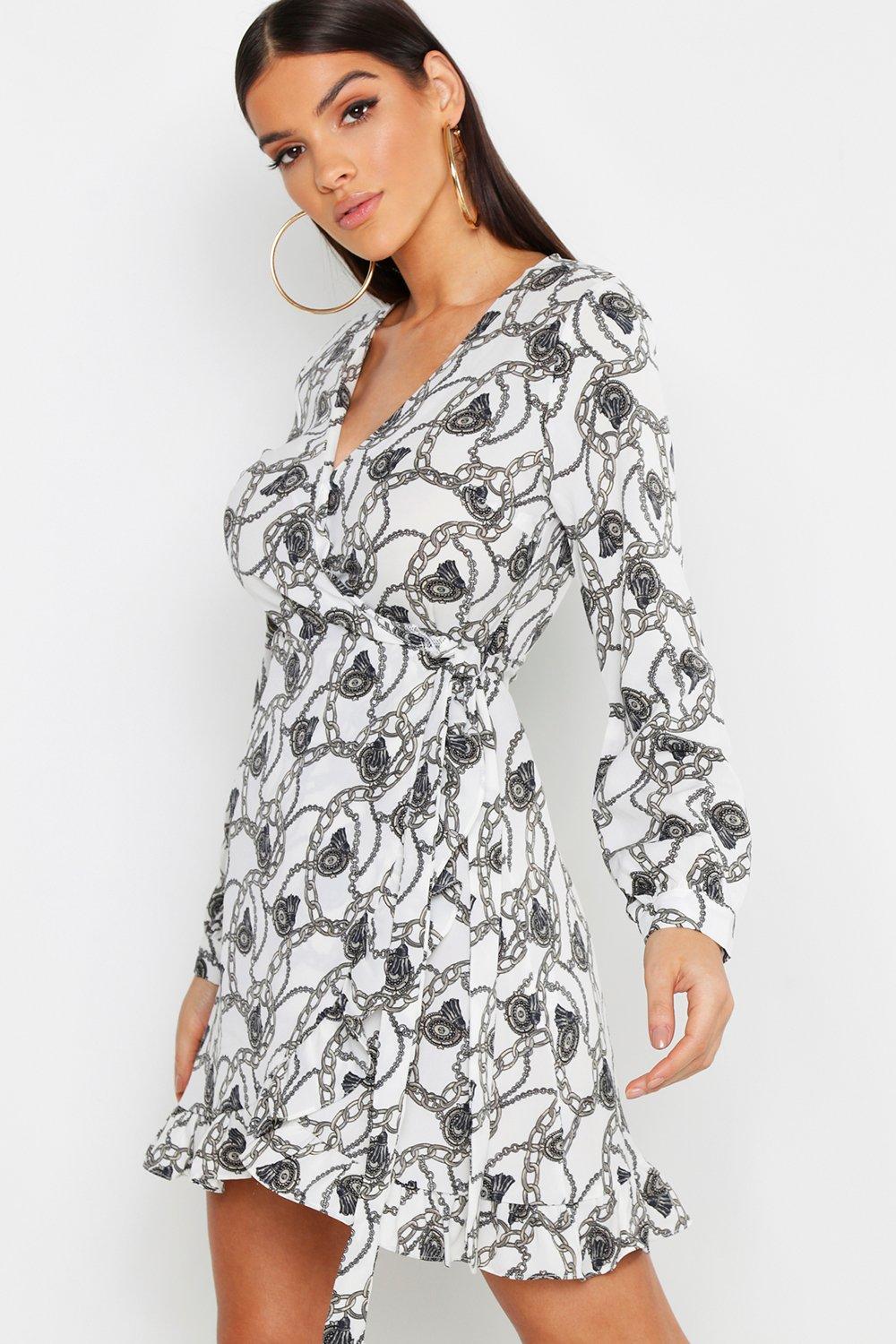 Missguided floral wrap dress best sale