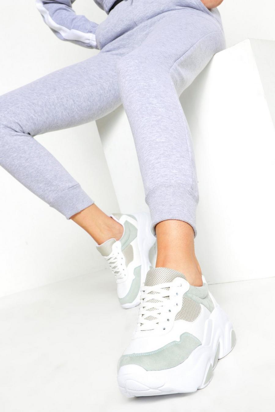 Sage Chunky Pastel Trainers image number 1
