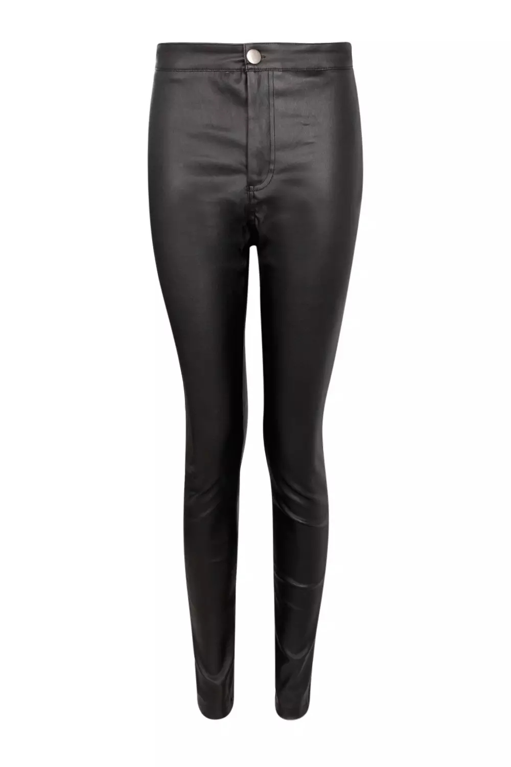 Koko Wine Faux Leather High Waist Skinny Trousers