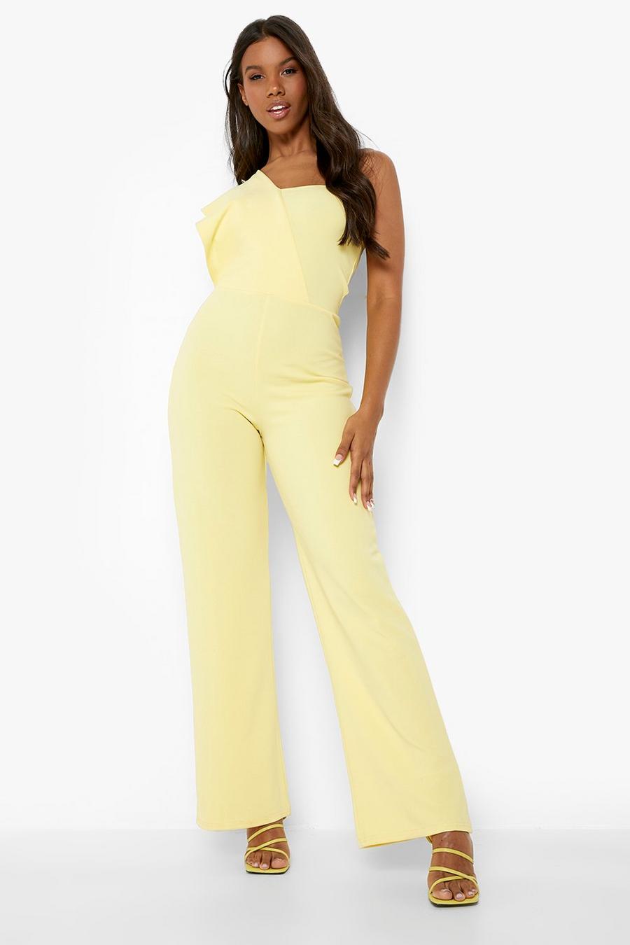 Yellow Enaxlad jumpsuit med drapering image number 1