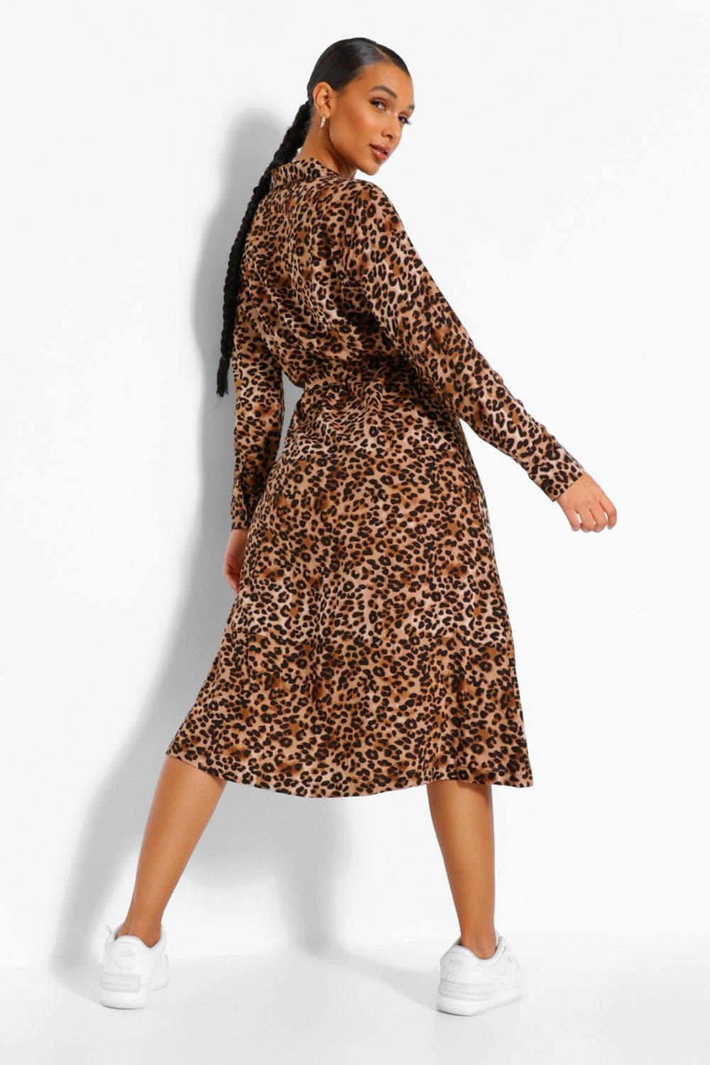 Mixed leopard print clearance dress