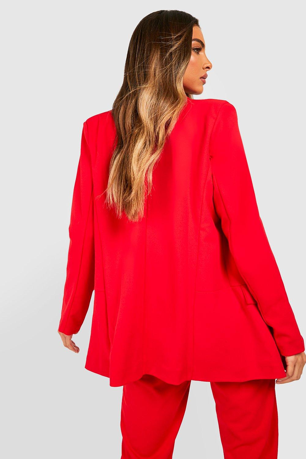 Red hot sale blazer boohoo