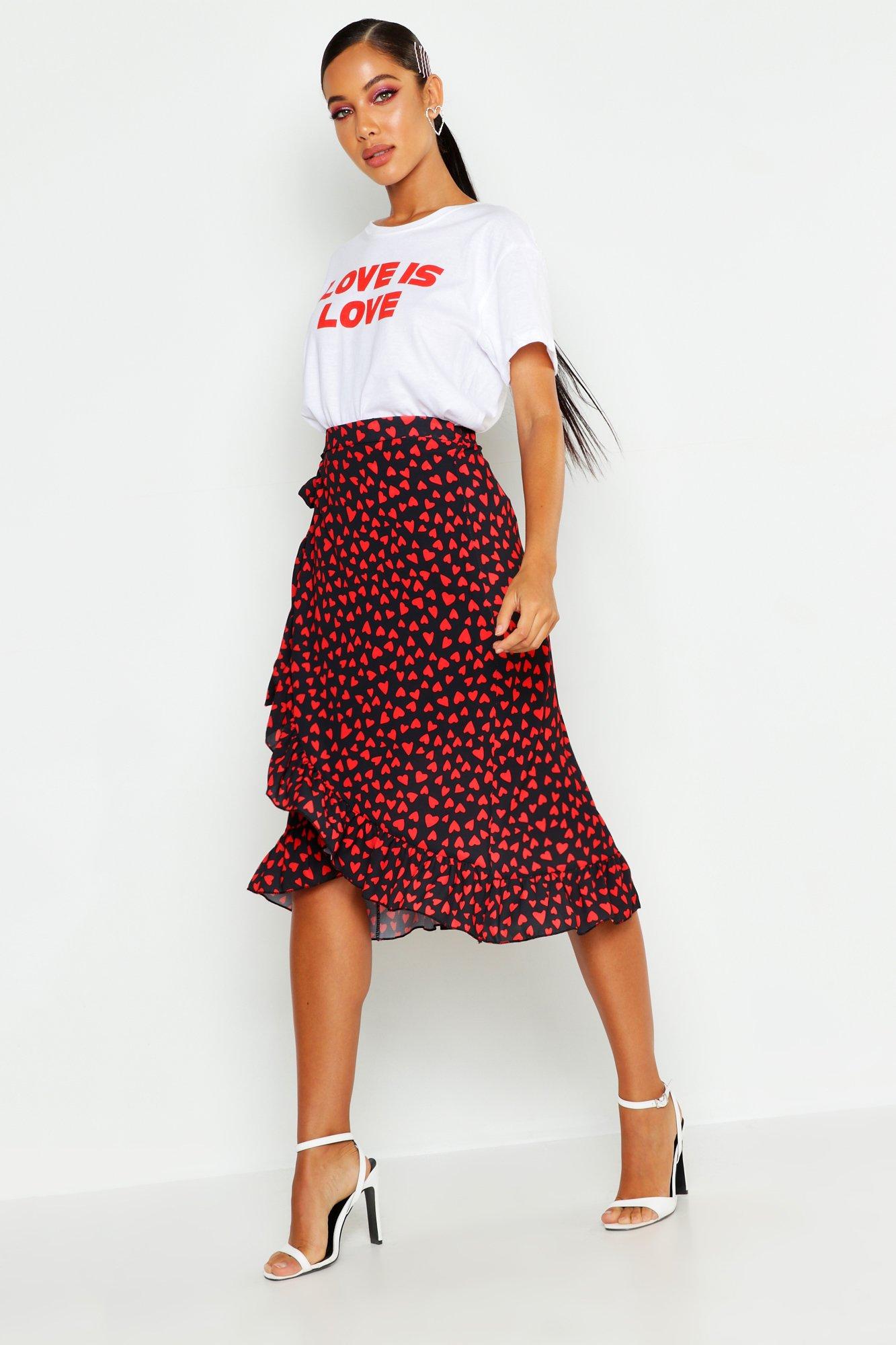 heart midi skirt