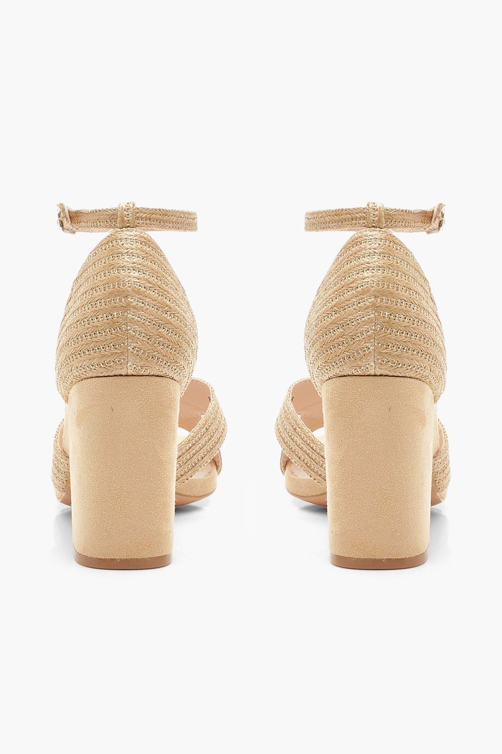 Raffia on sale block heels