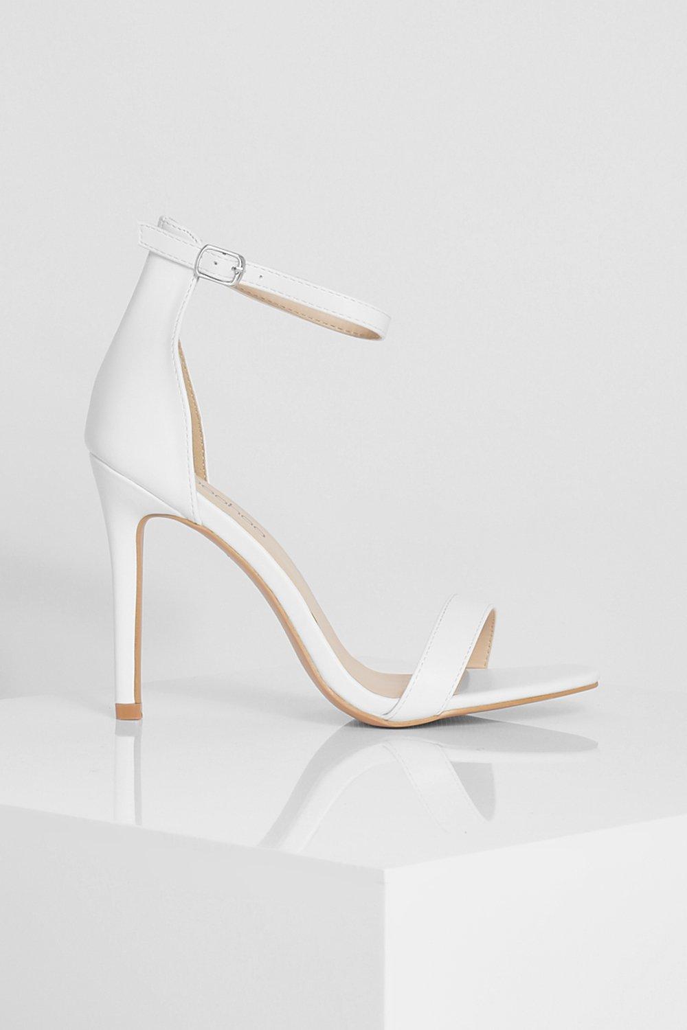 Barely there best sale white heels