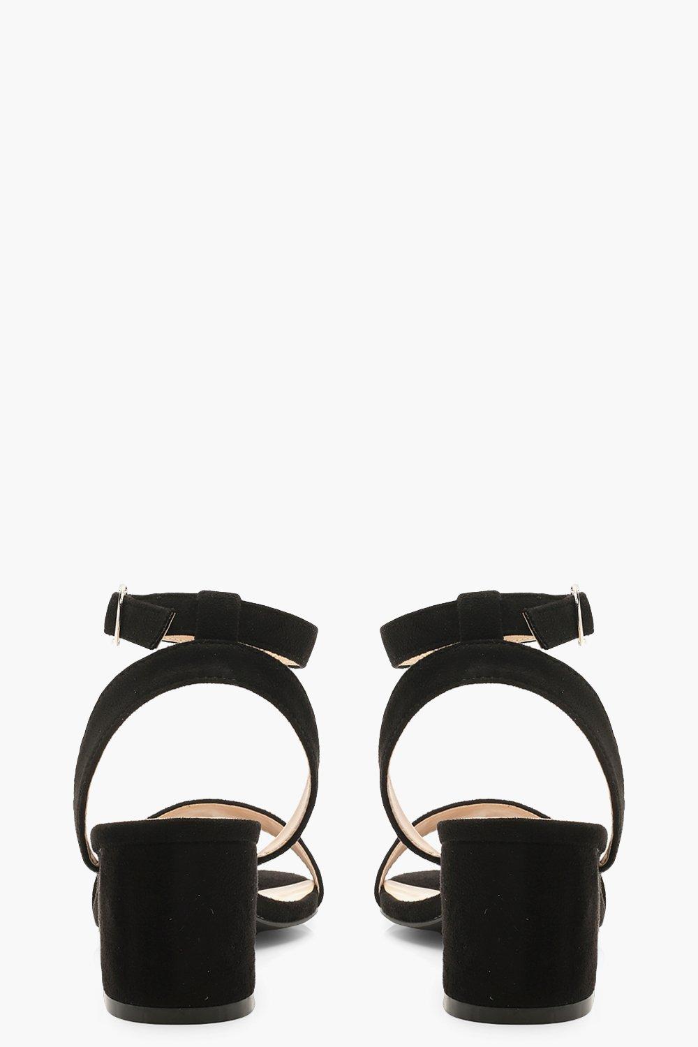 black block barely there heels