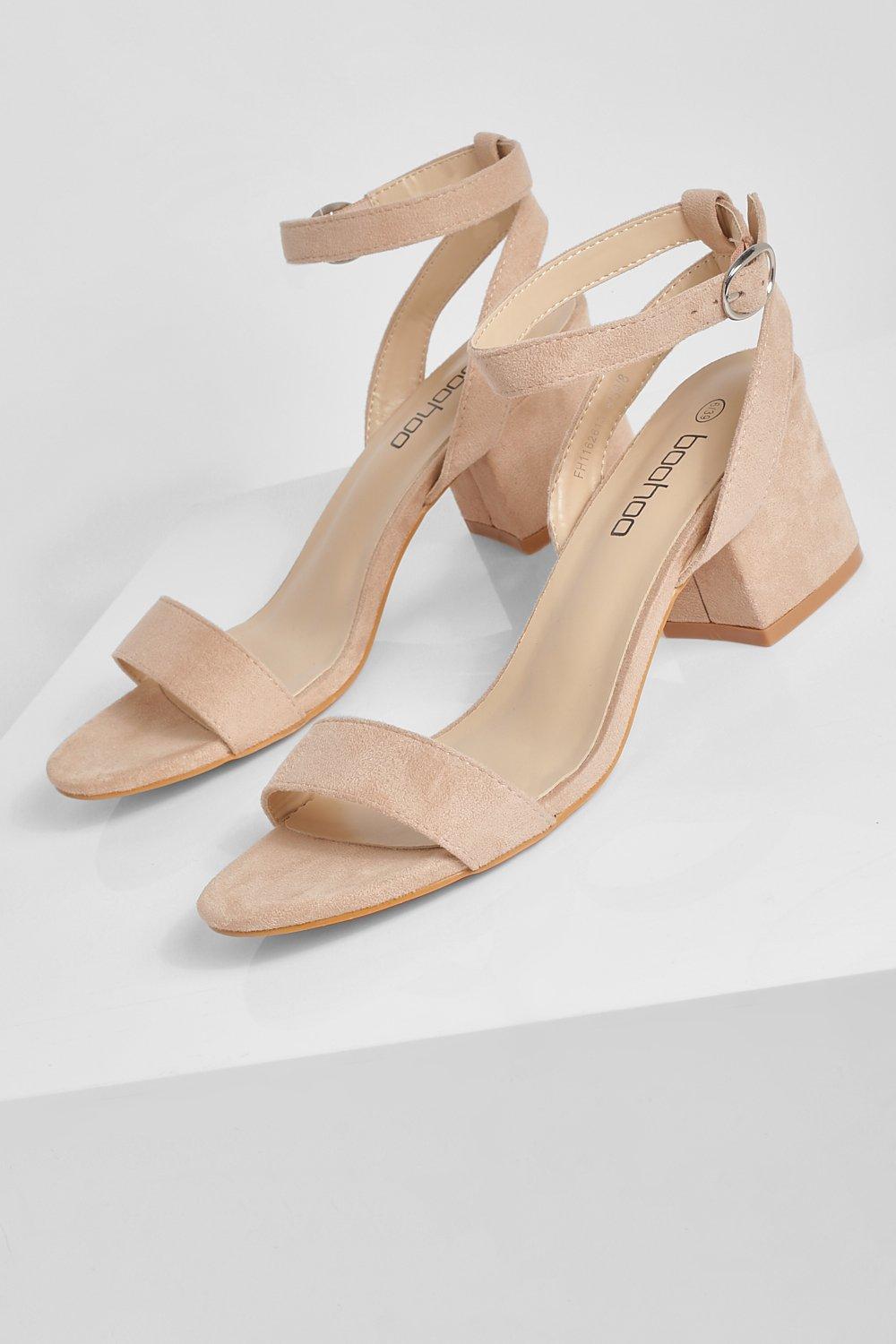 Boohoo barely there block hot sale heel sandals in clear