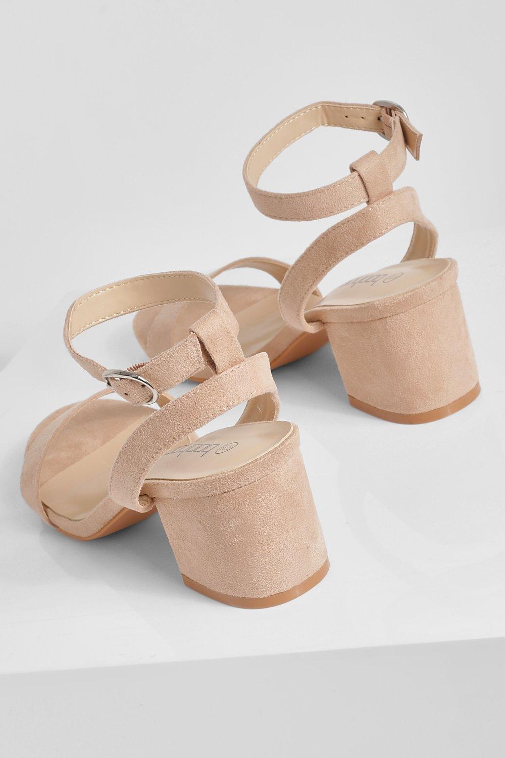 Barely There High Heel Sandals - Beige or Black - Just $4