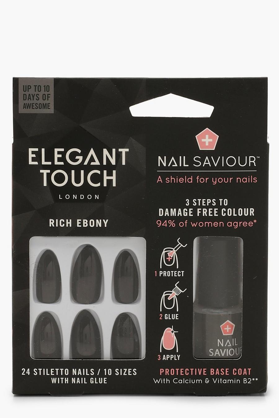 Elegant Touch Rich Ebony False Nails & Glue image number 1