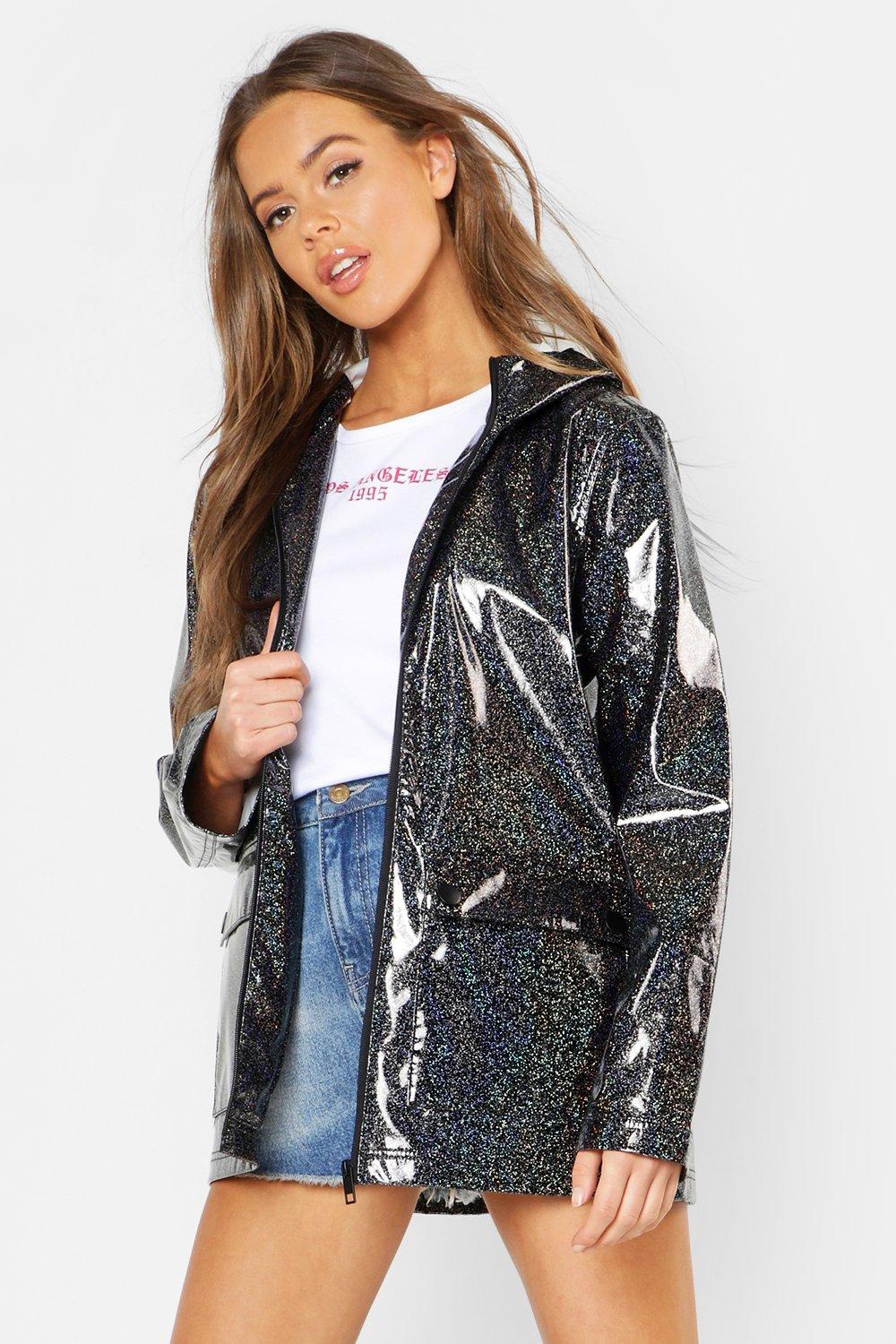 glitter raincoat