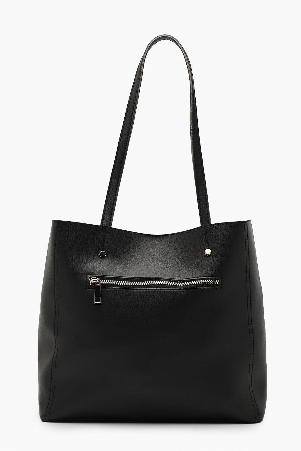 black tote bag boohoo