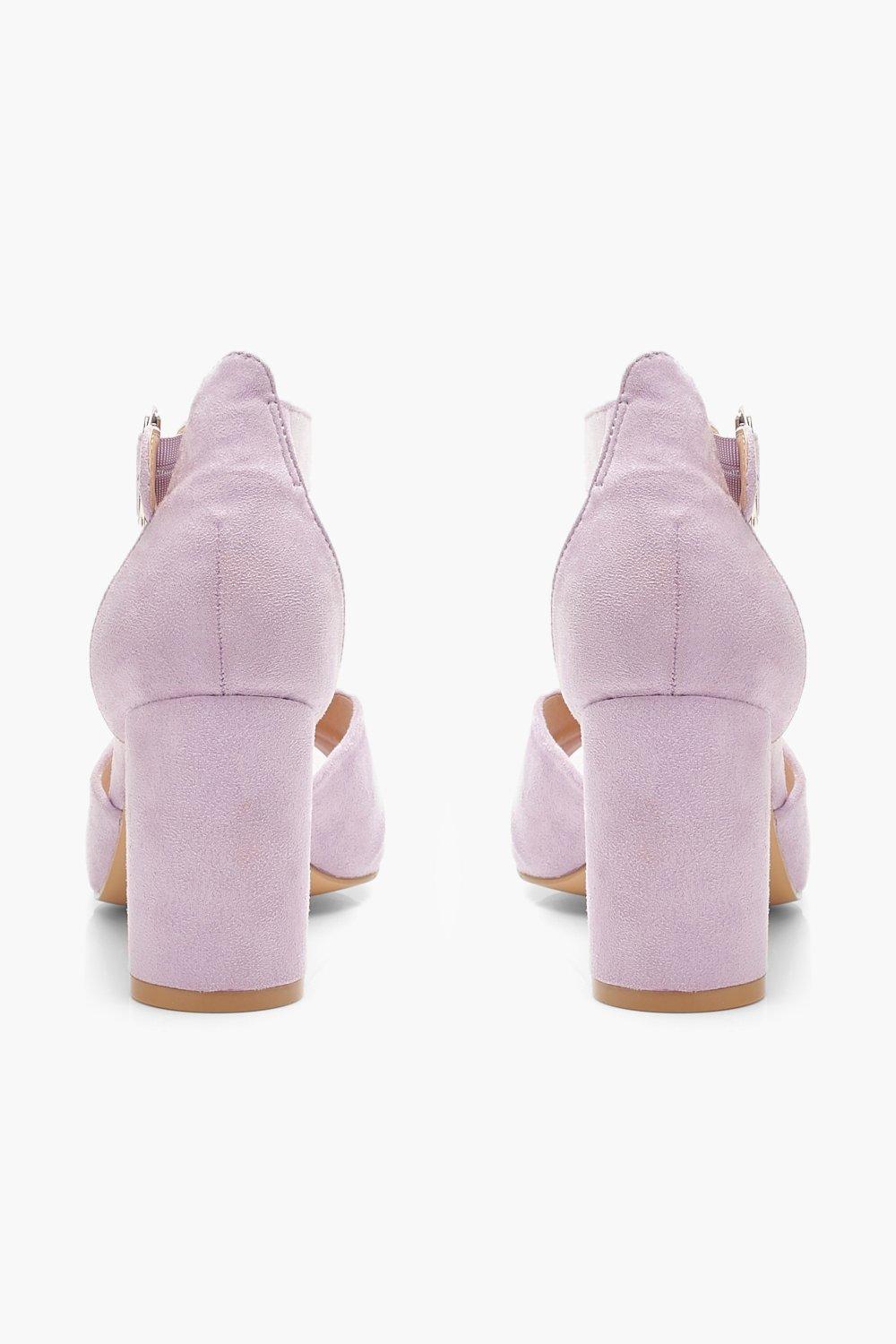 purple wide width heels