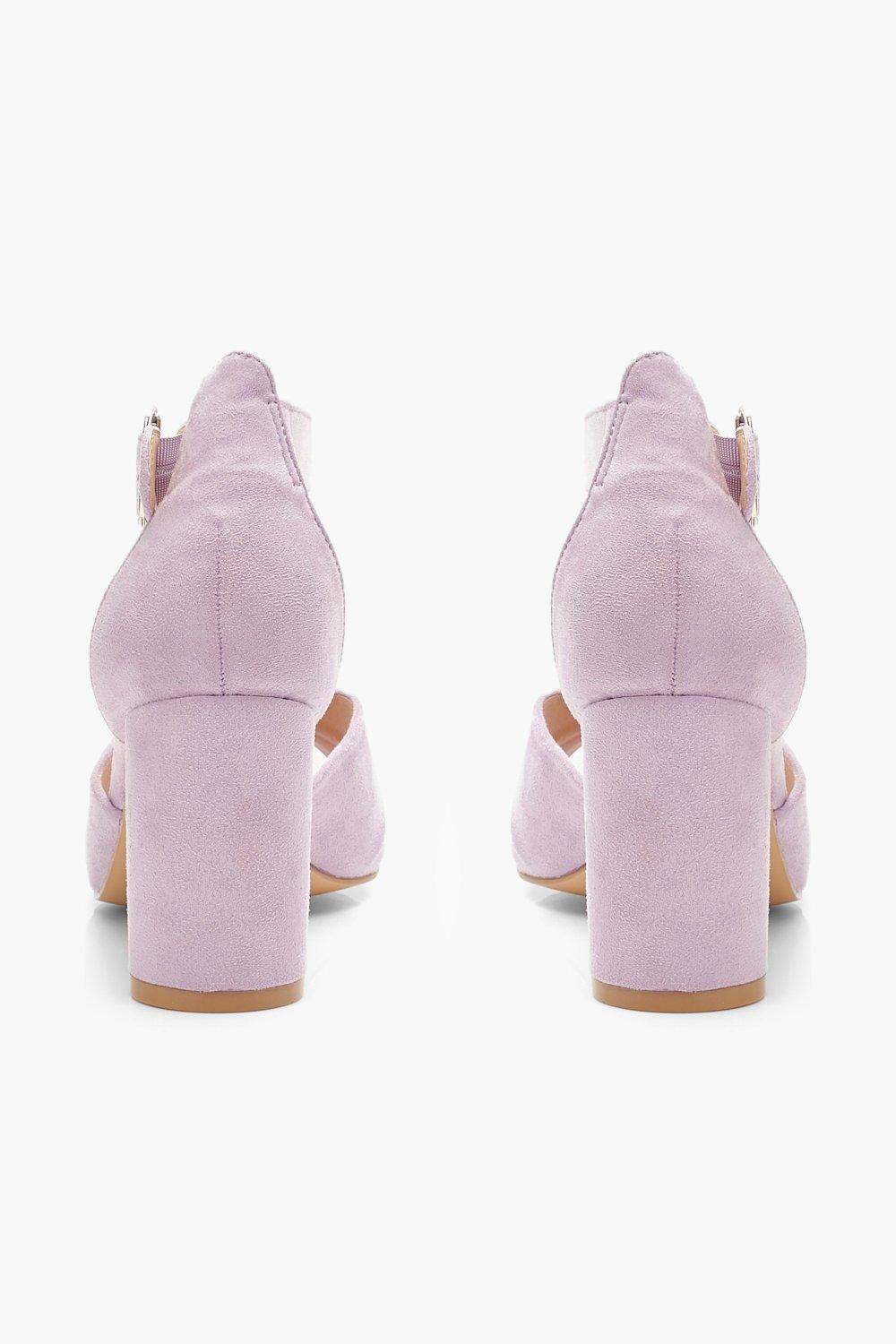 purple wide width heels