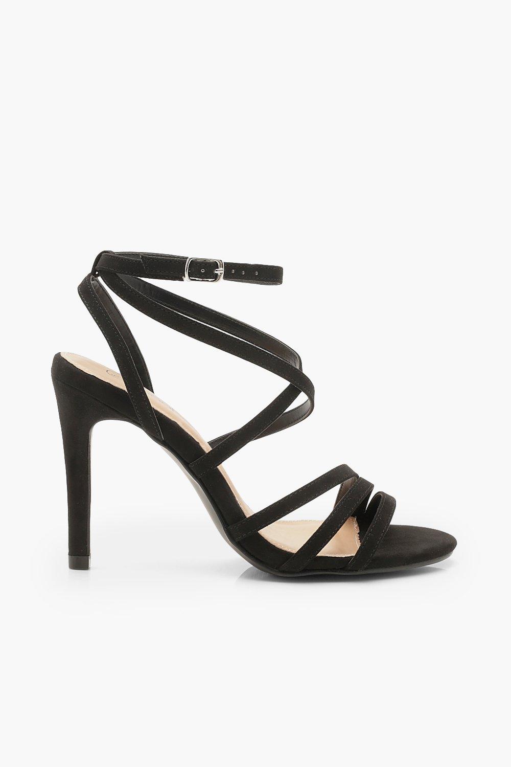 wide strappy high heels