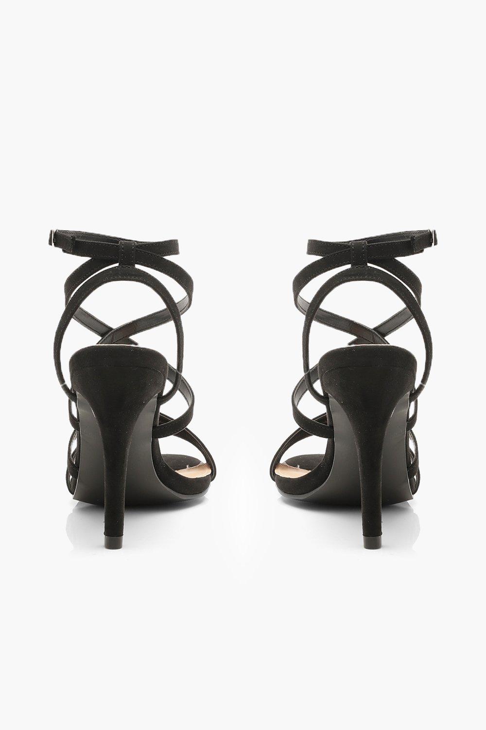 Wide Fit Strappy Heel Sandals boohoo NO