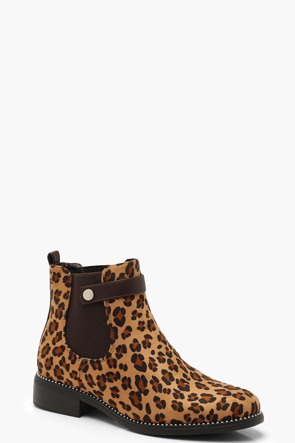 chelsea boots with leopard print