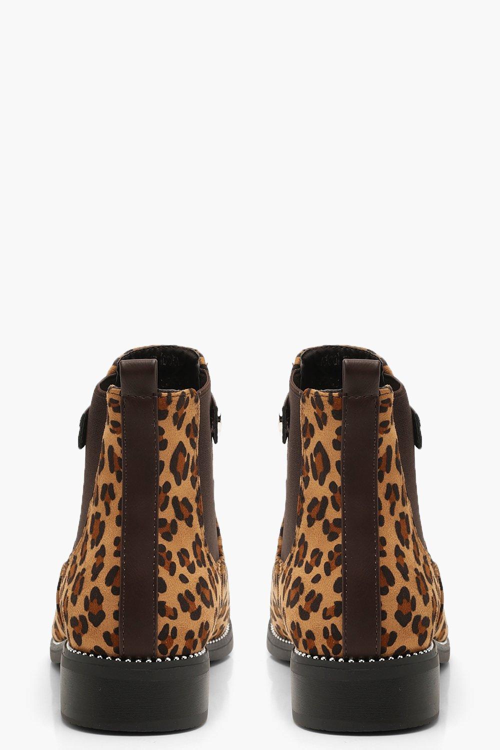 Womens leopard cheap print chelsea boots