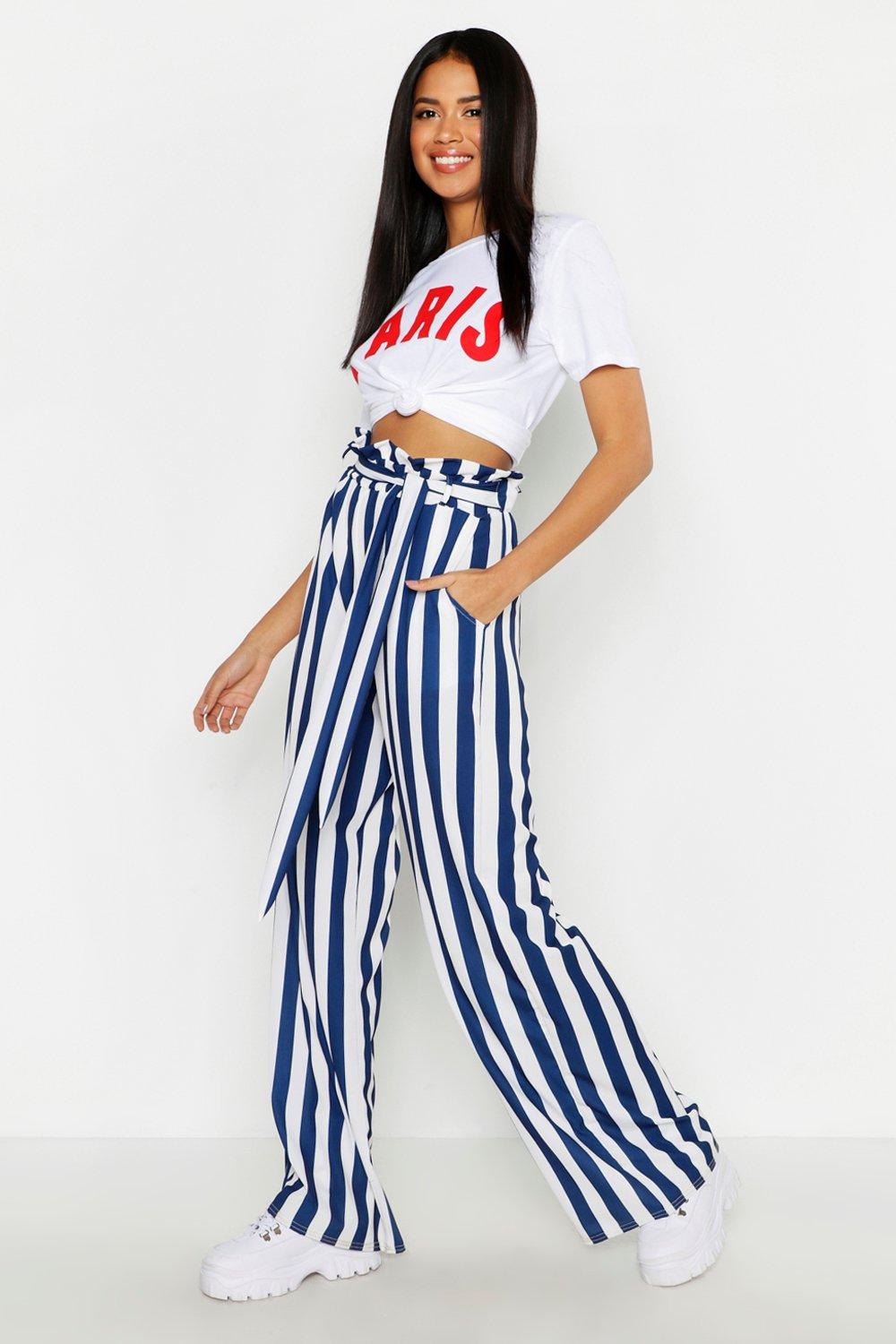 Paperbag best sale pants striped