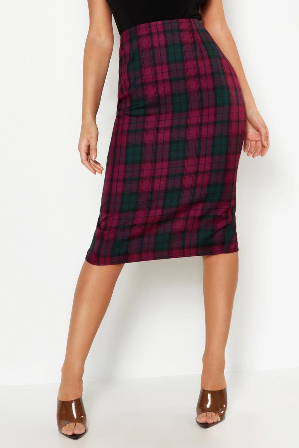 Plaid midi hotsell skirt uk