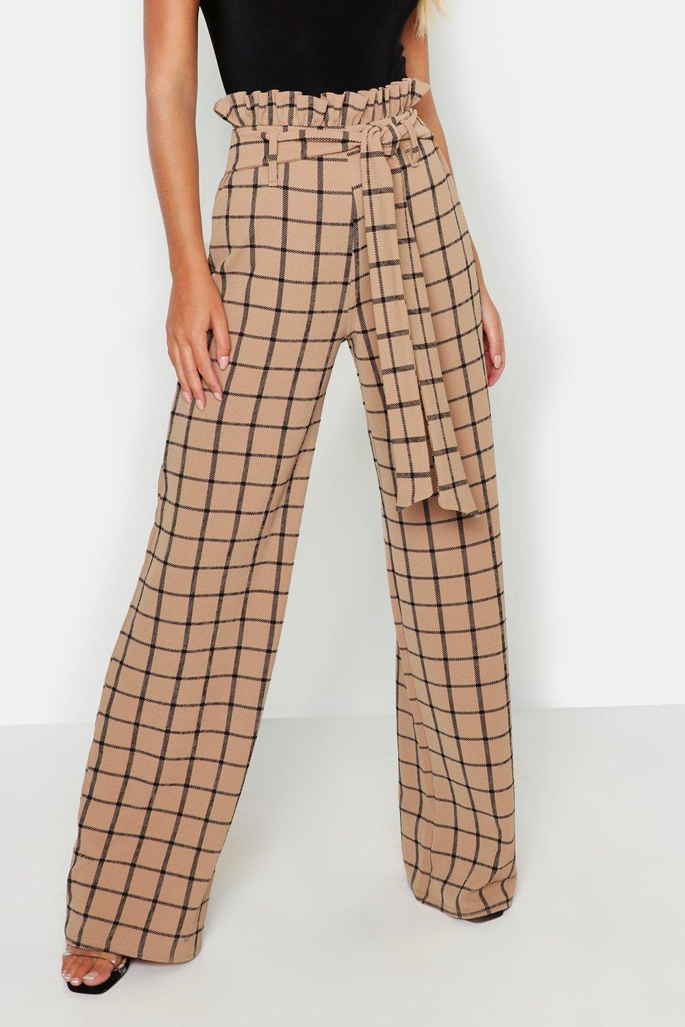 Checkered paper 2025 bag trousers