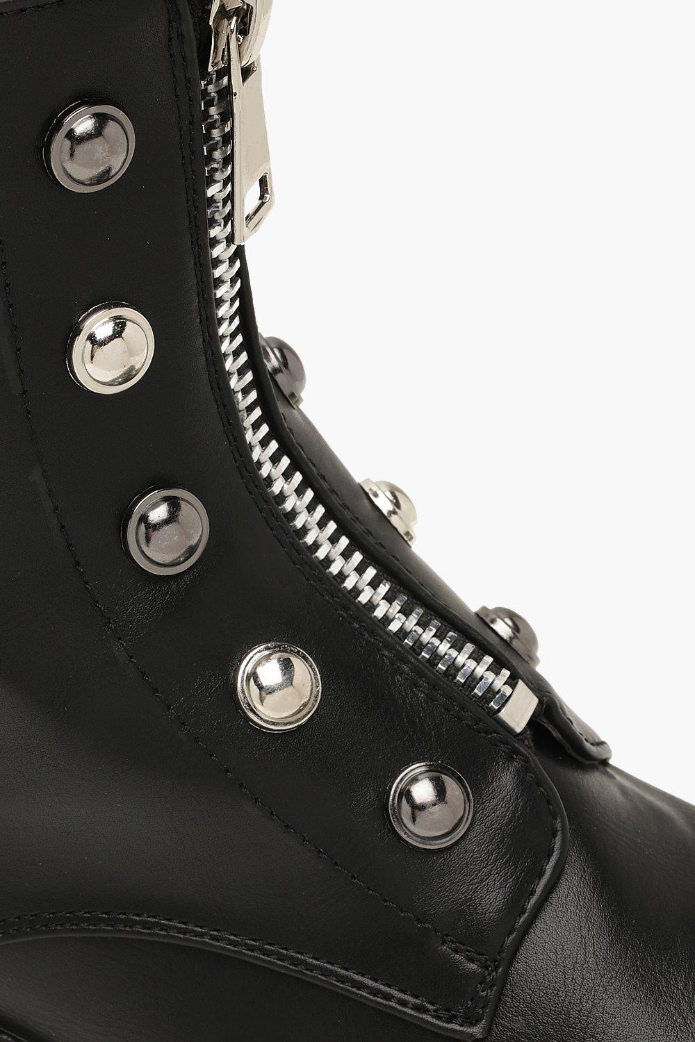 Bottes biker clout es fermeture clair sur le devant