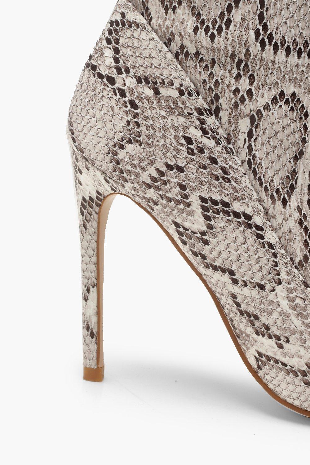 Snakeskin hot sale boots boohoo